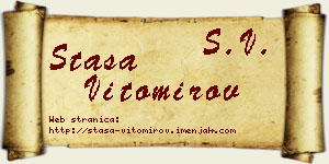 Staša Vitomirov vizit kartica